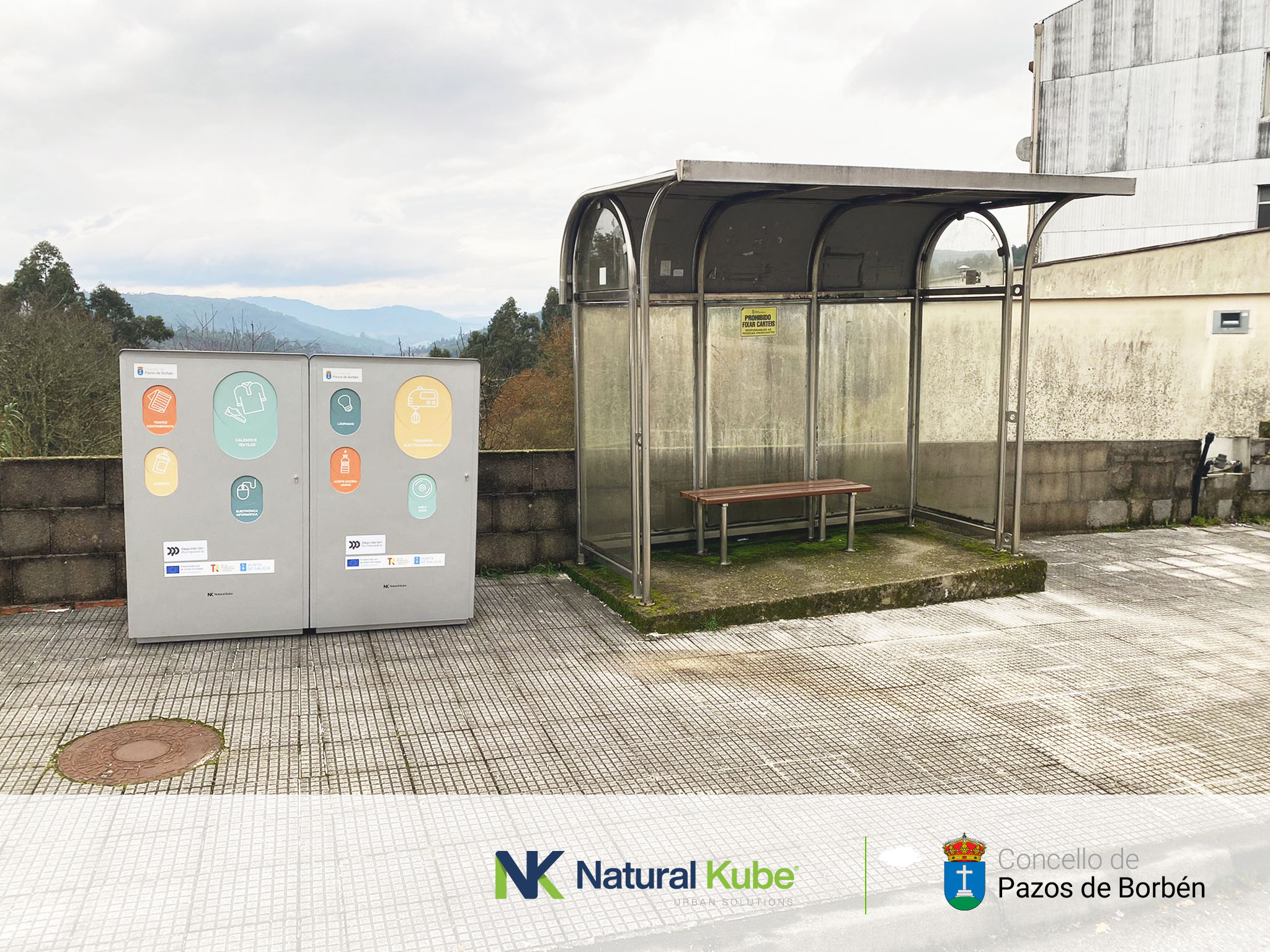 Pazos de Borbén estrena el punto limpio de proximidad de Natural Kube